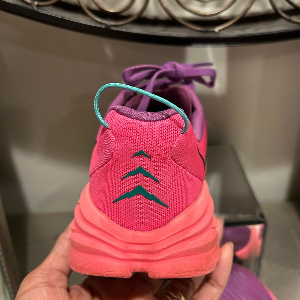 Hoka Rincon 3 Women's Pink and Purple Cushioning Running Shoes - Picture 10 of 14